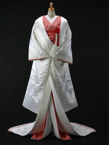 白無垢 赤ふき 鶴刺繍 大阪丸福 - 白無垢 | レンタル | レンタルドレス